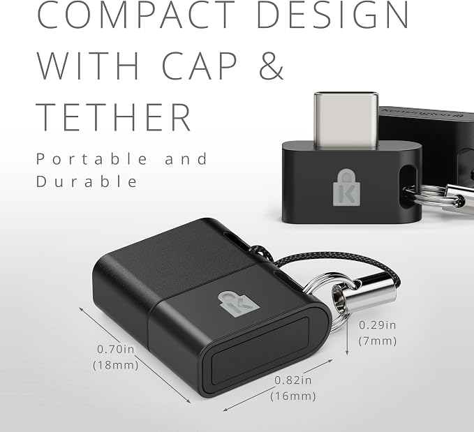 VeriMark™ IT 2.0 USB-C® Fingerprint Key - Windows Hello & Windows Hello for Business, 360° Fingerprint Reader, Password-Free Login K64705WW
