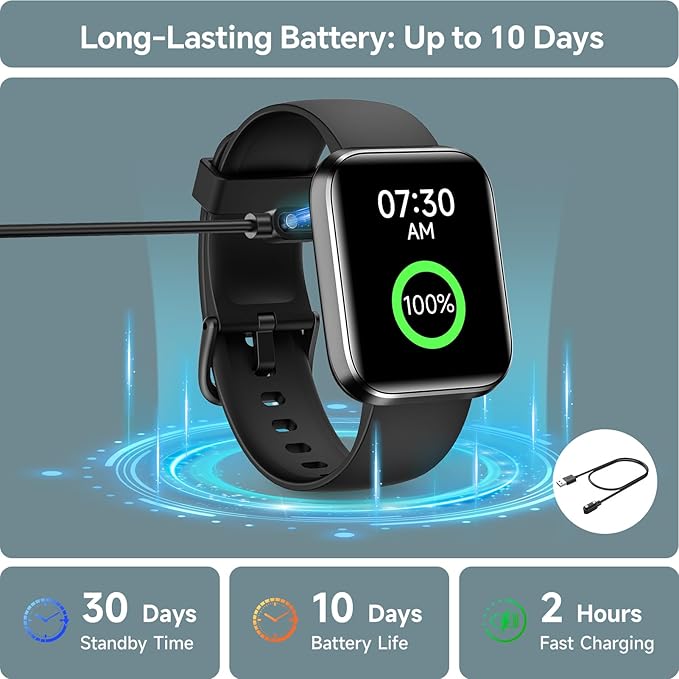 Smart Watch for Men Women, 1.85" HD Smartwatch for iPhone/Samsung/Android (Answer/Make), Fitness Tracker with Heart Rate/Sleep/SpO2 Monitor, Smart Watches 3ATM Waterproof 120+ Sport Modes, Alexa