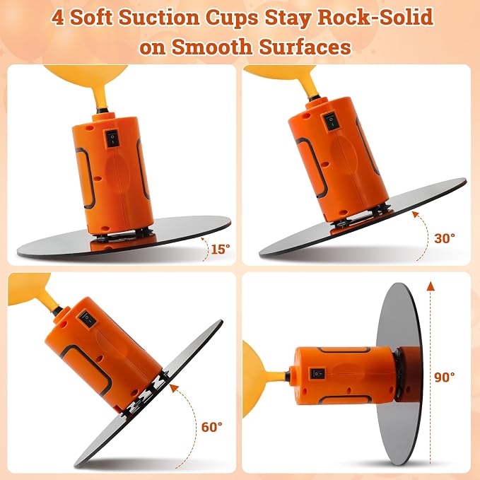 Balloon Pump Electric, Portable Balloons Inflator Air Pump, 110V Small Electric Balloons Blower Machine Corded for Latex Foil Balloon Arch Garland Party Decorations Supplies(Orange)