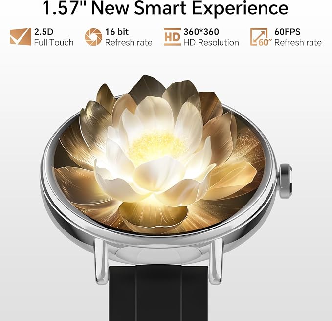 Yoever Smart Watches for Men Women,1.57"HD 43mm Smartwatch for iPhone/Samsung/Android,(Answer/Make Call),Fitness Tracker with Heart Rate/SpO2/Sleep Monitor,IP68 Waterproof,110+ Sport Mode,with 2 Bands