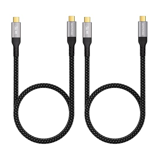 2-Pack Short 2FT usb-c cables,20Gbps Data Charging Cable,100W USB 3.2 Gen 2 High Speed, 4K Video Monitor Cord, USBC Display Cable for Type-C Devices,usb c cord Compatible with Thunderbolt 4/3
