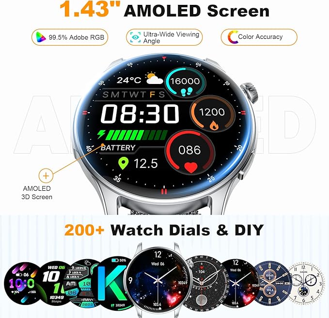 Smart Watch for Men Women Fitness: Make Answer Call Running Digital Mens Watches Waterproof Smartwatch Android Phone iPhone Samsung Compatible Heart Rate Sleep Monitor