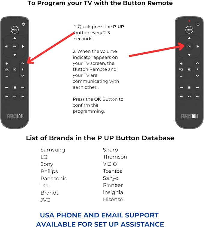 Function101 Button Remote for Apple TV (Bluetooth Edition) — Apple TV Replacement Remote for Apple TV 4K & All Models | Bluetooth + Infrared | Traditional Button Layout | 2 AAA Batteries Included
