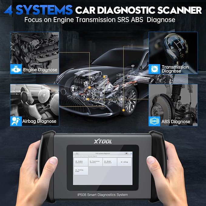 OBD2 Scanner XTOOL IP508, 9 Services, Scan Tool for ABS Bleed, EPB, BMS, Oil Reset, Throttle Relearn, ABS SRS Transmission Car Diagnostic Tool, Check Engine Code Reader, No Subscription Fee