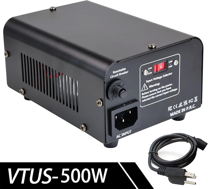 Yinleader 500W Voltage Transformer Power Converter(110V to 220V, 220V to 110V) Step Up/Down Converter 110/120 Volt - 220/240 Volt w/US Power Cord [300W Continuous Power]
