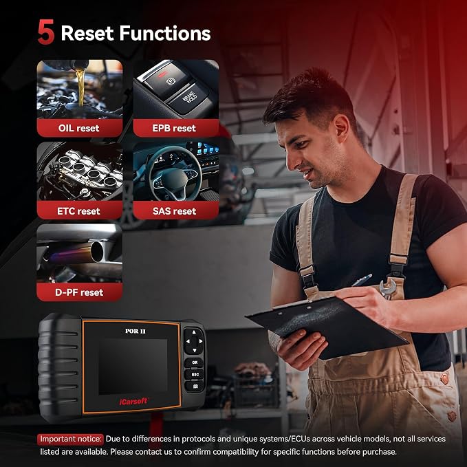 OBD2 Scanner Diagnostic Tool for Most Porsche from 1996-2019, iCarsoft POR II Car Code Reader, Full System Diagnosis Car Scan Tool with Oil Reset/EPB/DP/ETC/SAS, Live Data Graph-Free Update/Repair