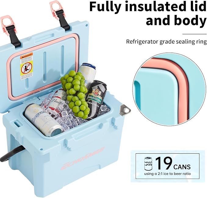 EchoSmile 12/18/25 Quart Rotomolded Cooler, Built to Stand up to The Rigors of The Journey