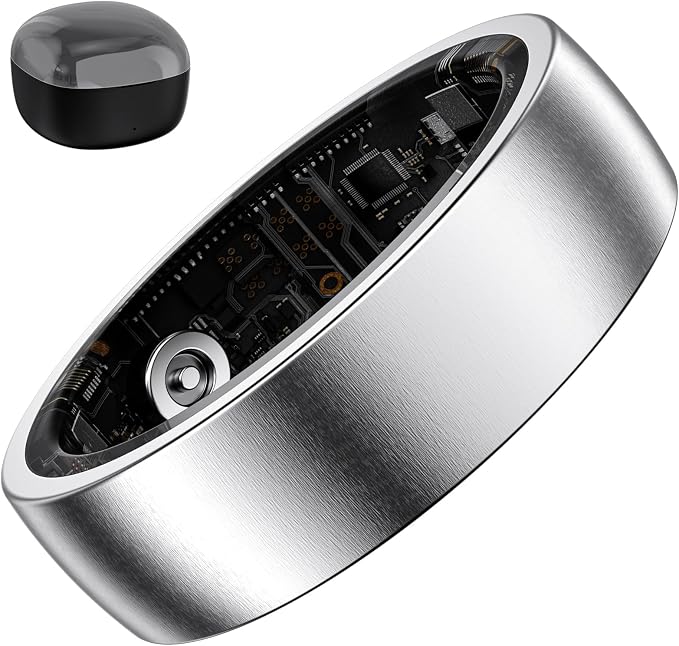 Smart Ring for Women, Stylish Fitness Tracker with Heart Rate, SpO2, Sleep Monitoring, Step Monitor, Calorie Counter, IP68 Waterproof (Silver 14)