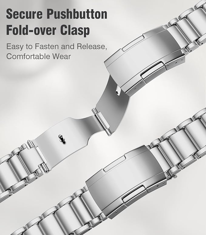Upgraded Titanium Band Replacement Compatible with Apple Watch Band Ultra 3 Ultra 2/Ultra 49mm,iWatch Series 11/10 46mm,9/8/7 45mm,SE3/SE2/SE/6/5/4 44mm,3/2/1 42mm, Titanium Watch Band, Silver