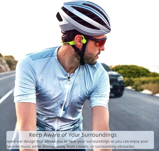 Bone Conduction Headphones Bluetooth Wireless Open Ear Headset Multipoint Connection Waterproof Sports Headphones for Workouts Running Walking Cycling Fitness Fishing Yoga