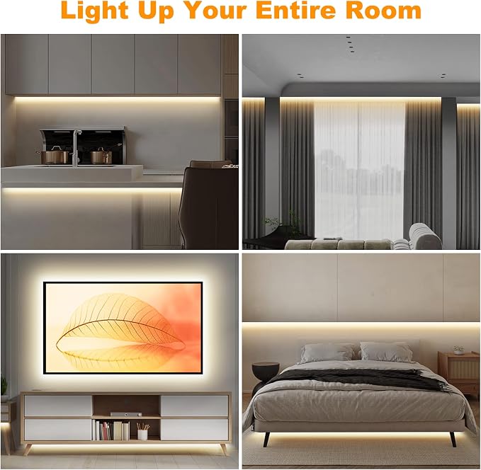 Tatazone Smart White COB Led Strip Light with App and Remote, 16.4ft 4000K WiFi Bright COB Light Strip Compatible with Alexa Google, Dimmable Indoor COB Led Lights for Mirror, Room, Cabinet, Kitchen