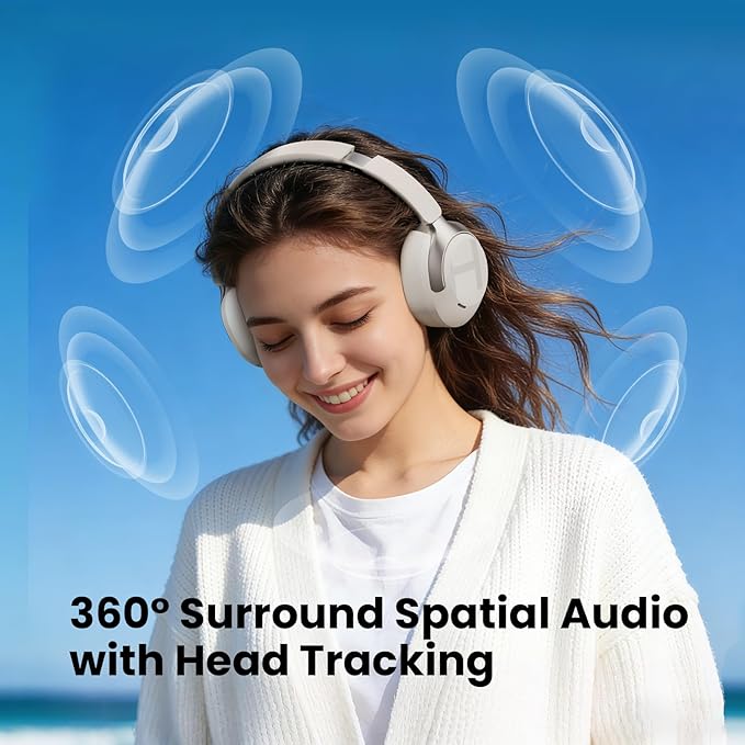 HAYLOU S40 Noise Cancelling Headphones Over Ear, 50dB Hybrid ANC with Multiple Modes, LDAC Hi-Res Wireless Audio, 90H Playtime, Custom EQ via App, Bluetooth 6.0 Multipoint Connect, 5 HD Mics Call