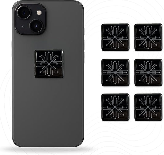 6 Pcs Phone EMF Neutralizer Protection Stickers for Smart Phones Tablets Laptops Computer WiFi Printer TV Electronic Devices (Square)