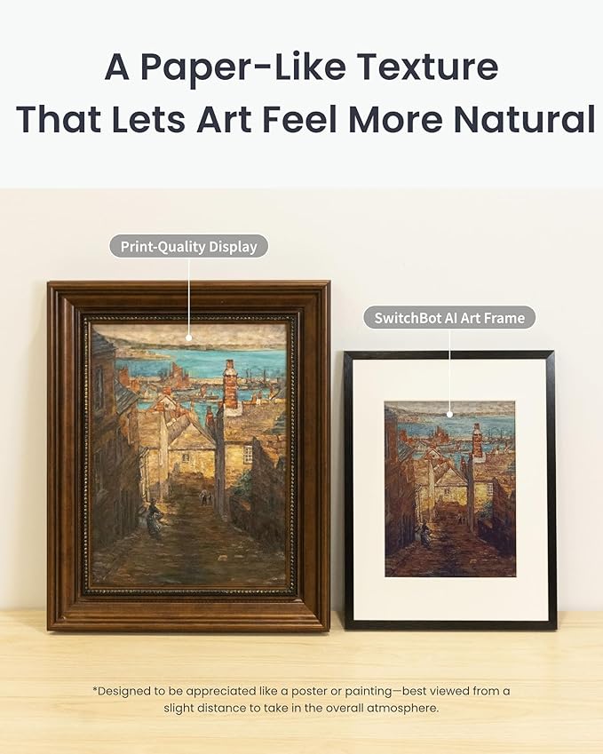 SwitchBot AI Art Frame 13.3'', Electronic Ink Picture Frame, Wireless Digital Photo Frame, Long Battery Life, Alexa Compatible, Wall Decoration, Home Décor, AI-Generated Art, Gift for Art Lovers