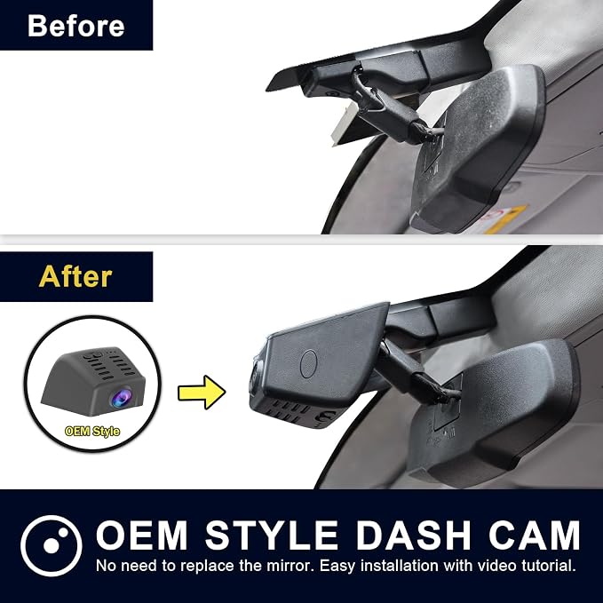 Mangoal 4K Dash Cam fit for Chevy Silverado Select 1500 2014-2021; Select 2500/3500 2015-2023 (Model E), No Vehicle Sensor Cover, 2160P Video, WiFi & APP, GPS, 64GB Card
