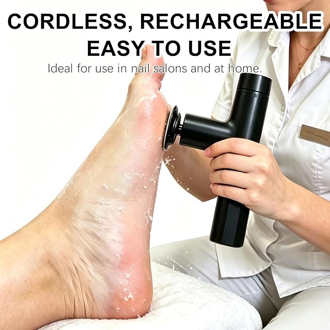 Electric Foot Callus Remover Powerful Rechargeable Electric Foot Sander | Adjustable Speed, 2 Sizes Heads, 80 Replaceable Sandpaper, Women Men Hard Dry Dead Skin Calluses Remover