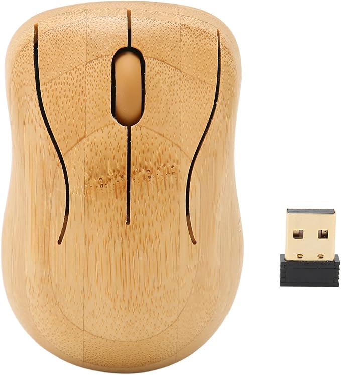Bamboo Keyboard and Mouse, 2.4GHz Computer Devices with USB Receiver, Optional 1200DPI MouseCompact KeyboardWireless Keyboard and Mouse Combo (Mouse)