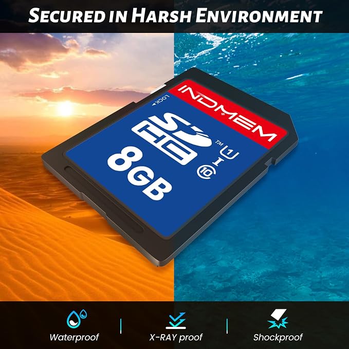 SD Card 8GB, 10-Pack UHS-I Class 10 MLC Flash Memory Cards, High Speed Full HD Video Recording Secure Digital Cards for Camera DSLR Action Cam Camcorder Phone Digital Device