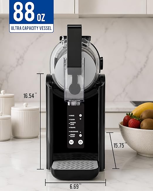 88oz Slushie Machine for Home with No Ice Needed, 5 Preset Programs, Self-Cleaning Function, Quiet Operation, Perfect for Making Frozen Margaritas, Milkshakes, Smoothies, Frappes,Black