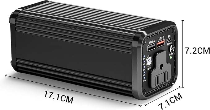 Laptop computer with AC power interface, 100W Type-C PD 65W fast charging type, featuring input and output functions, 2 USB-A outputs (QC3.0 18W), suitable for business travel and outdoor activities.