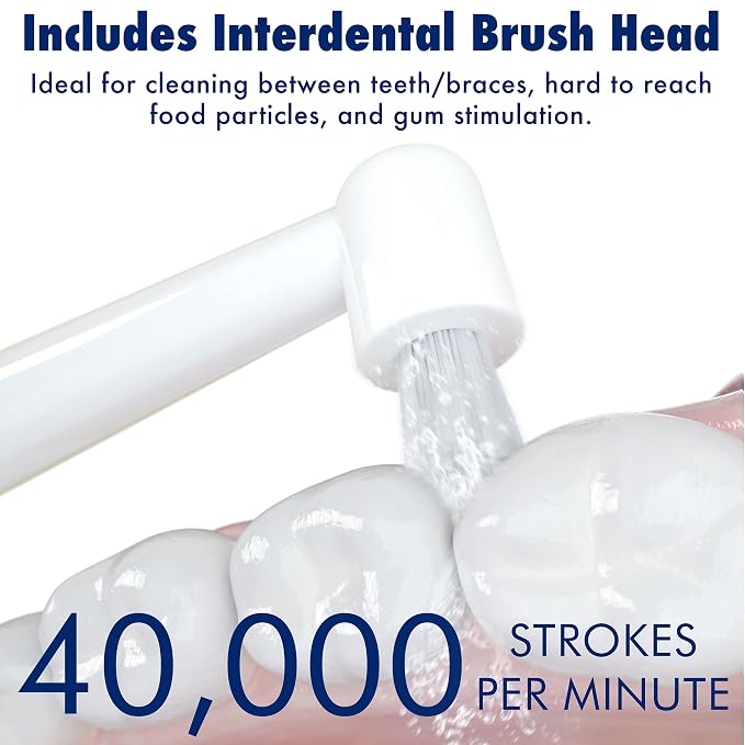 Sonic-FX Duo Rechargeable Electric Toothbrush Set - with 14 Brush Heads, 3 Modes, Smart Auto-Timer, Charging Dock Holder - Dual Handle Electric Tooth Brush for Adults & Kids, White