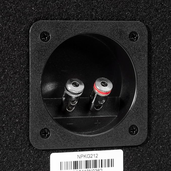 NVX NPKG212 1000W MAX (500W RMS) Loaded Dual 12" Subwoofer with Slot Ported Enclosure and Monoblock Amplifier with Remote Bass Knob