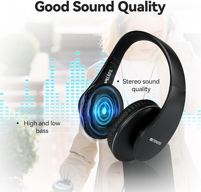 Retekess TA005P Wireless Headphones for TV Watching, TV Headphones with Transmitter, One-Touch Mute,Support AUX, RCA and Optical Input, TV Headphones Wireless for Seniors