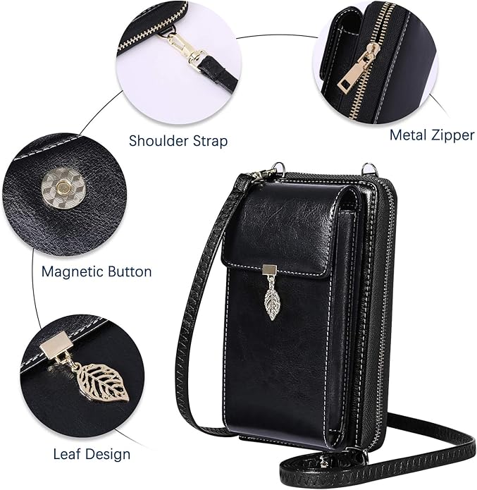 HUANLANG Small Crossbody Phone Bags for Women Leather Cell Phone Purse Wallet | Small, Cell Phone