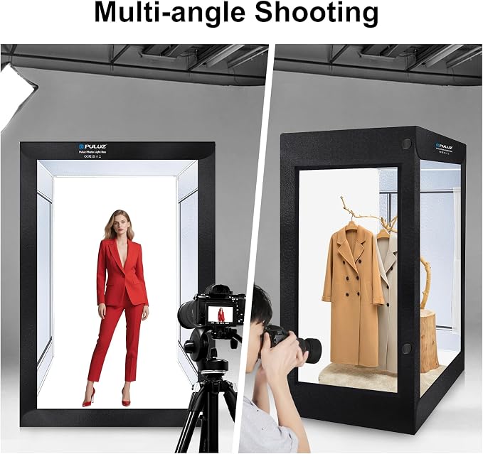 PULUZ Professional Large Photo Light Box Photography Studio, 47x31x78inch Large Lightbox Photo Video Continuous Lighting Softbox Shooting Tent Kit with 2 Colors PVC Backdrops