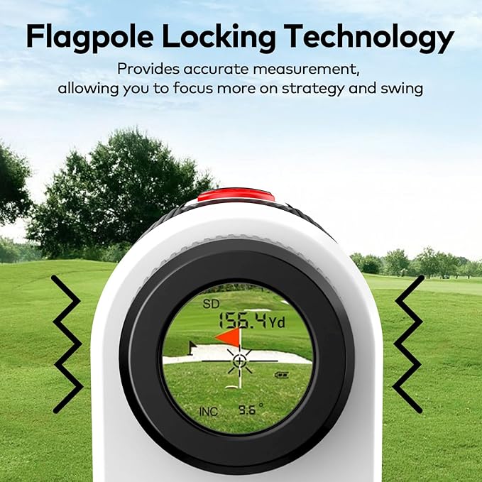 1200 Yards Range Finder Golf with Slope, 7X Magnification Range Finder, Lightweight Portable Rechargeable Rangefinder, Flag Lock Vibration, Switch for Legal, Range Finders for Golf Accessories