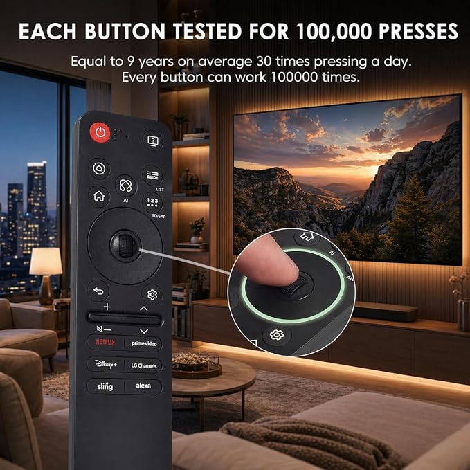 for LG Smart TV Remote, Magic Control with Voice and Pointer Function, Compatible with 2019-2025 LG WebOS, OLED, QNED, NANOCell, 4K, 8K, for AN-MR25GA/MR24GA/MR23GA/MR22GA/MR21GA,2-Year Warranty.