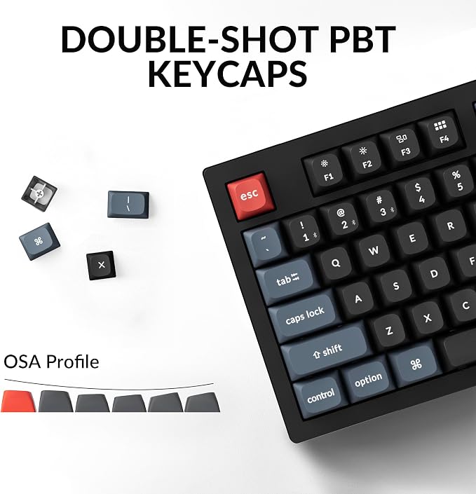 Keychron K10 Pro Wireless Custom Mechanical Keyboard, QMK Programmable Bluetooth 100% Layout with Silent Red Switch White Backlight Compatible with Mac Windows Linux