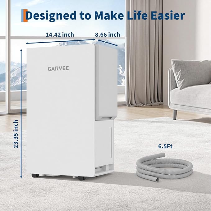 4500 Sq.ft Whole House Dehumidifier, 100 Pints Large Dehumidifier for Basement, Ultra Quiet, Continuous Drain Hose & 5.5L Water Tank, Auto Defrost, Smart Mode, 24H Timer for Bedroom,Office