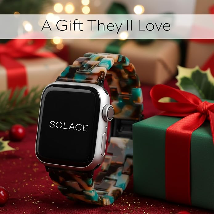 Solace Bands Slim Matte Resin Watch Band - Universal Fit for Apple Watch Bands for Women and Men, iWatch Bands for 38mm 40mm 41mm 42mm 44mm 45mm 49mm Ultra, SE and Series 11 10 9 8 7 6 5 4 3 2 1