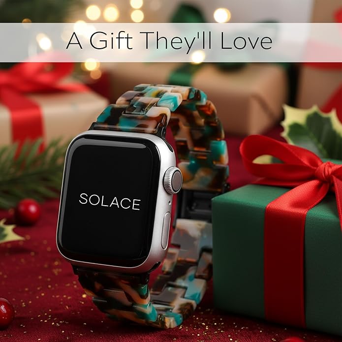 Solace Bands Slim Matte Resin Watch Band - Universal Fit for Apple Watch Bands for Women and Men, iWatch Bands for 38mm 40mm 41mm 42mm 44mm 45mm 49mm Ultra, SE and Series 11 10 9 8 7 6 5 4 3 2 1