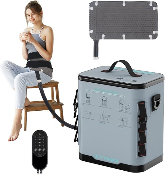 ICYTHRP Cold Therapy Machine with Programmable Timer, FSA Eligible HSA, Portable Ice Machine for Hip After Surgery, Hip Replacement Recovery System, Cryotherapy Pain Relief with Specific Hip Pad