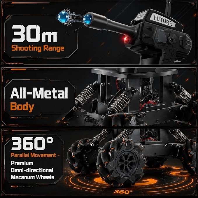 VANLINNY Robot Kits,360° Drifting RC Tank Toy,Science Projects for Ages 13+, STEM Educational Kit for Beginner,10 mph Fast DIY Remote Control Car,Programmable/Rechargeable, for Birthday.