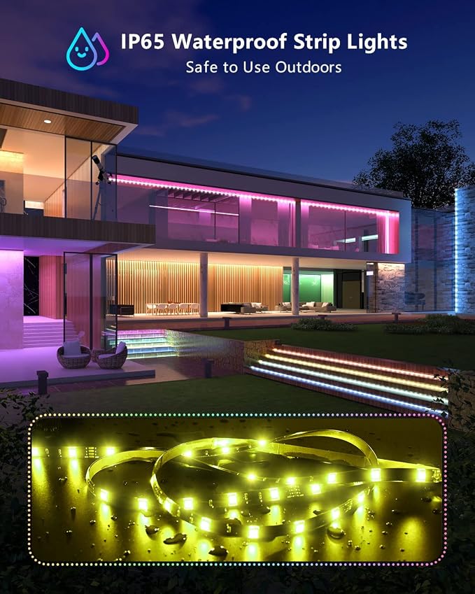 MIHEAL Led Light Strip,WiFi Wireless Smart Phone Controlled Strip Light Kit 32.8ft 300leds 5050 Waterproof IP65 LED Lights,Compatible with Android and iOS System,Alexa