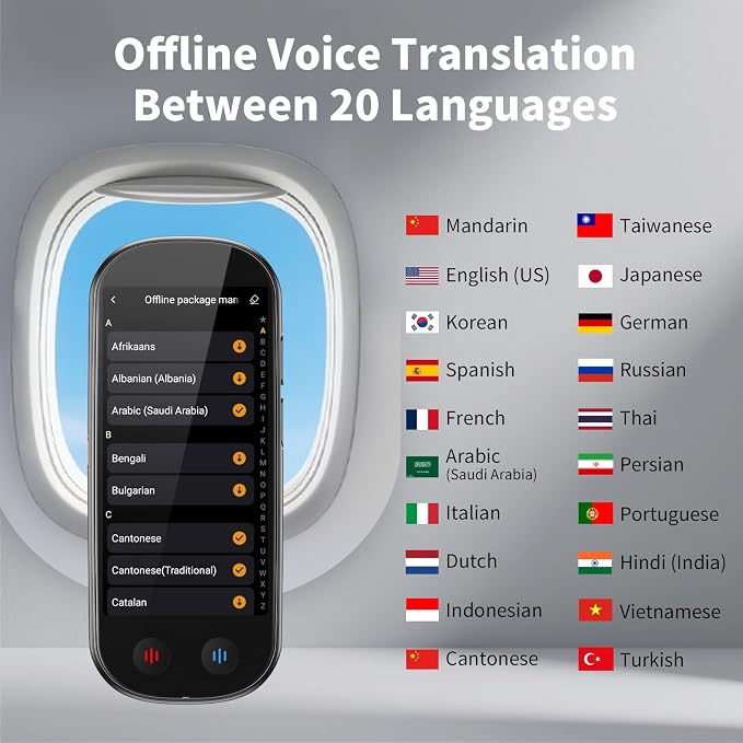 Language Translator Device No WiFi Needed, 2026 Upgraded AI Translator, 150+ Languages Instant Two Way Vioce Translator, Online/Offline/Recording/Photo/Text Translation for Business Learning Travel