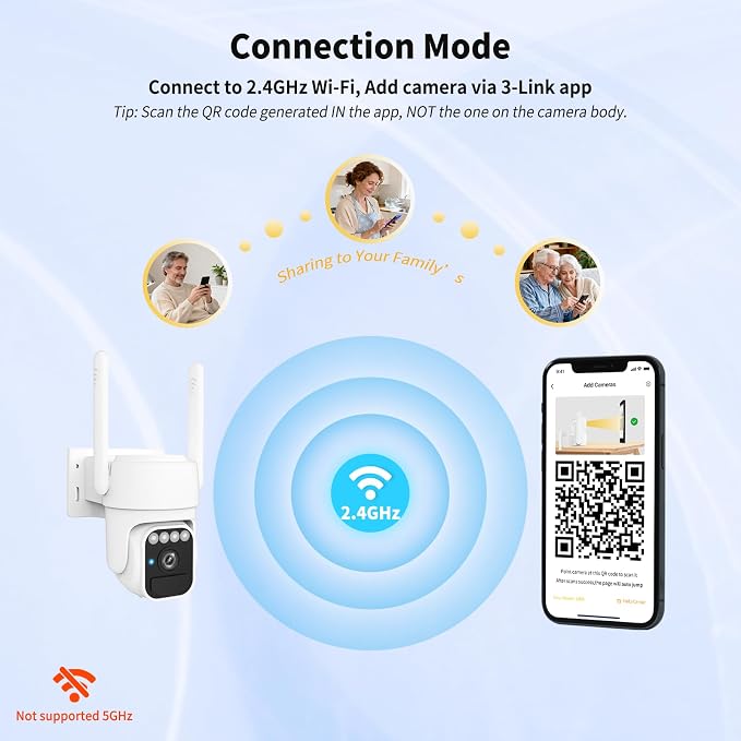 WY-LINK Solar Camera Outdoor Wireless, 360° Cameras for Home Security, Two-Way Talk, Auto Tracking, Light Alarm, Color Night Vision (1, White, Wi-Fi)