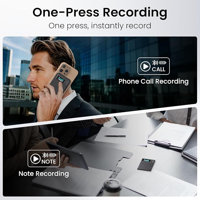 AI Voice Recorder, NEWYES Ailog Smart Digital Audio Recorder Meeting Card (Deep Gray)