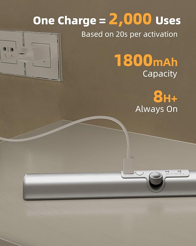 EZVALO 15-inch Motion Sensor Closet Lights, 3 Pack Rechargeable Cabinet Lights with Adjustable Sensor, Glare-Free, 3 Color Temps & Dimmable, Magnetic Motion Light Indoor for Pantry, Stairs