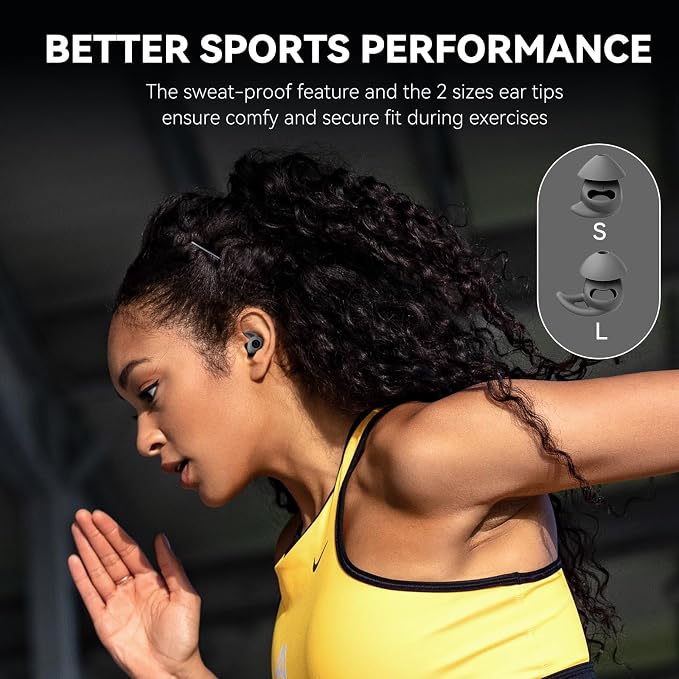 Sleepals Micro Sleep Earbuds for Side Sleepers | Sleep Headphones with Soft and Snug Fit | Moderate Noise Reduction (not ANC) | Small and Light, 4H Single Play, 28H with Charging Case (Black)