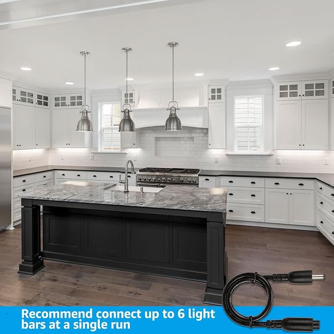 TORCHSTAR Voice Control Smart LED Safe Lighting Kit, (4) 12 Inch Dimmable Linkable Light Bars, Compatible with Alexa&Rocker Switch, 100-240V UL Power Adapter 900LM for Under Cabinet, 5000K Daylight
