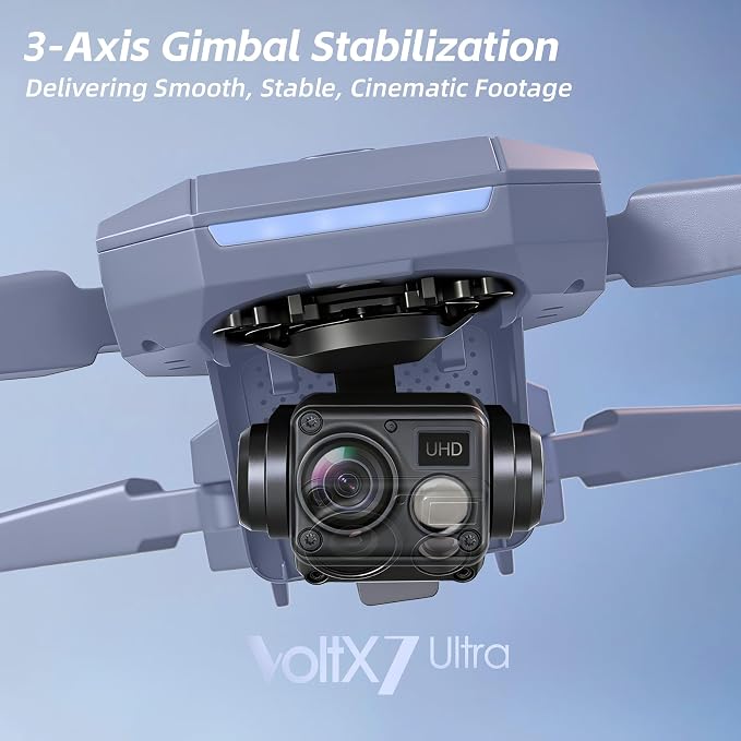 3-Axis Gimbal GPS Drone with 4K Camera, 90min Flight, Under 249g