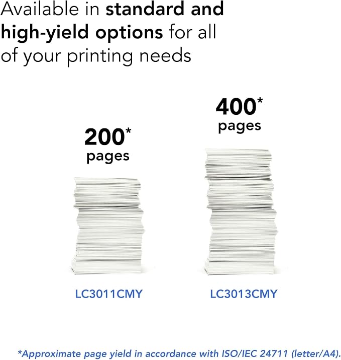 Brother Printer LC3011M Single Pack Standard Cartridge Yield Up to 200 Pages LC3011 Ink Magenta