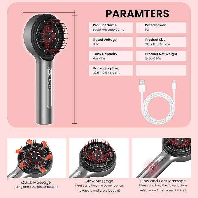 4 in 1 Hair Scalp Massager Oil Applicator, Electric Scalp Brush for Home, IPX7 Waterproof Electric Head Massager