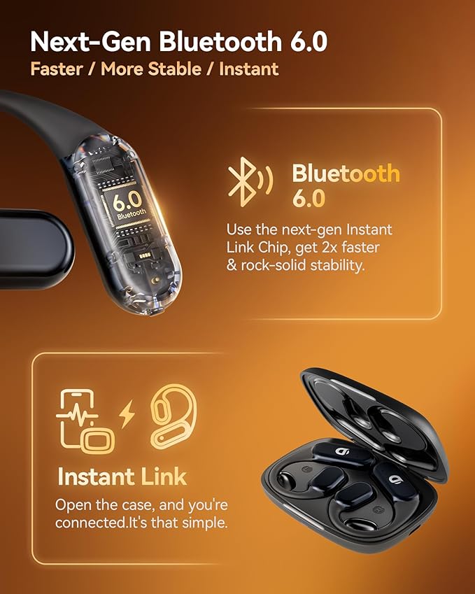 DEMICEA Gen 2 Open Ear Headphones - True Bone Conduction Wireless Earphones, Bluetooth 6.0, Tuned for Audio, Fit for Running, Yoga, Up to 60H Playtime with Case, IP68