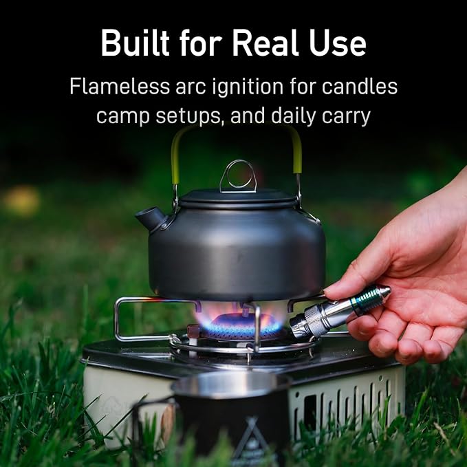 Spark Plug Electric Arc Lighter, Rechargeable Flameless USB-C Metal EDC Gear, Stainless Steel Gift for Men with Gift Box (Green)
