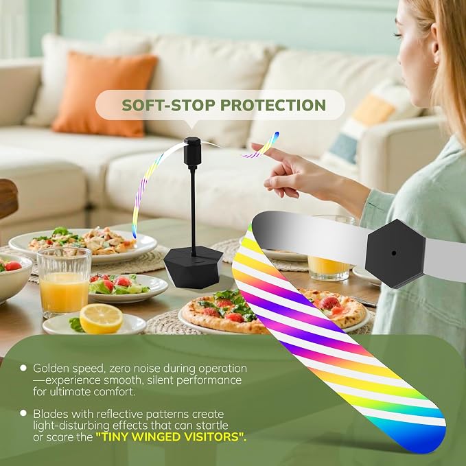 Portable Battery Powered Fly Fans for Tables Up to 15 Hours Working Time, 6-Pack Indoor Outdoor Food Fan with Flexible Goose-Neck Blades for Home Restaurant Party Picnic Patio BBQ, Jet Black